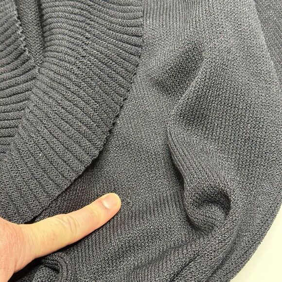 Vintage ST. JOHN Collection Knit Long Kelly Cardigan 6 Black Ruffle Belted Maxi - Picture 15 of 16